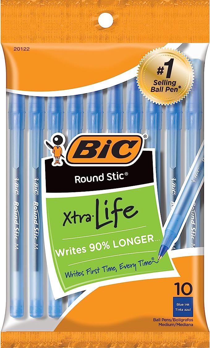 Bic Blue Round Stic Ballpoint Pens 10ct
