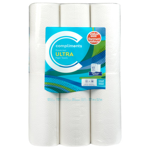 Compliments Ultra 2Ply 112 Sheets Paper Towel 12 EA