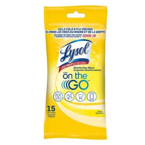 Lysol  Disinfectant Wipes Citrus On the Go Flat Pack  15 ea