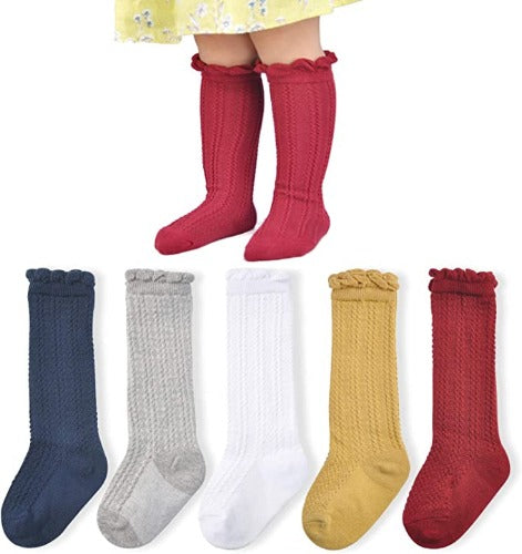 Cable Knit Knee High Socks/ 6-8 yrs