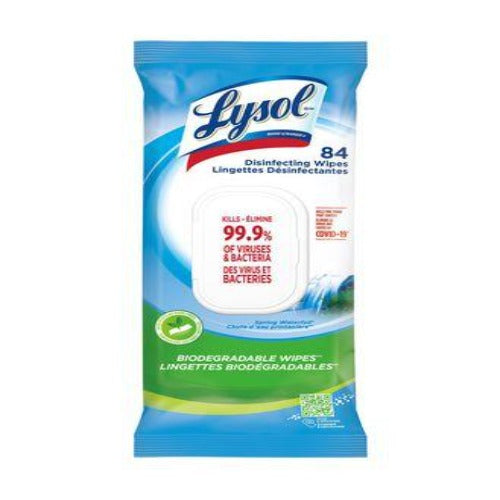 Lysol Disinfecting Wipes Flat Pack Spring Waterfall 84ct
