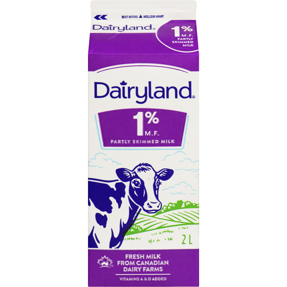 Dairyland 1% White Milk Plastic Jug 2L