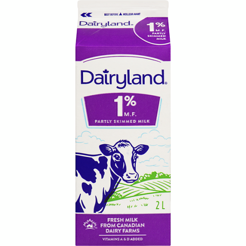 Dairyland 1% White Milk 2L