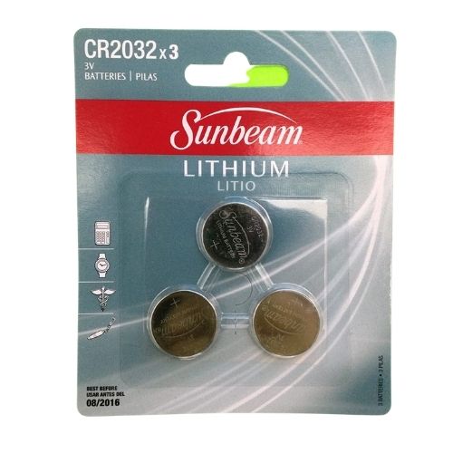 Sunbeam Lithium 3V Watch Batteries CR2032 3pk