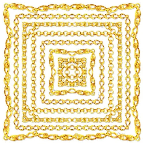 Ludovico Rossi Gold Chains On Cream Scarf 90cm