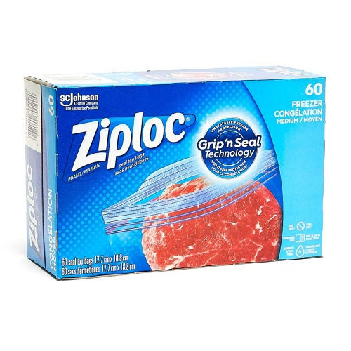 Ziploc Medium Freezer Bags 60 ct