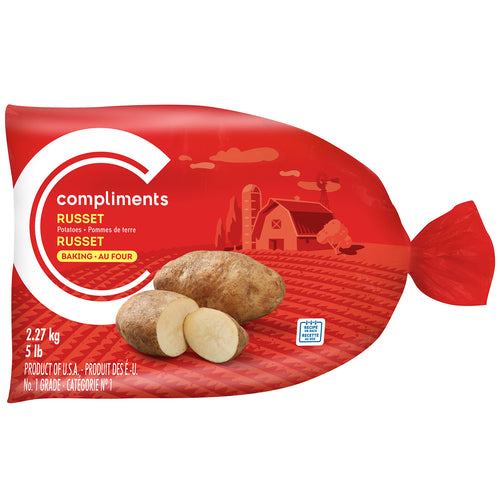 Compliments Russet Poly Bag Potatoes 2.27 KG