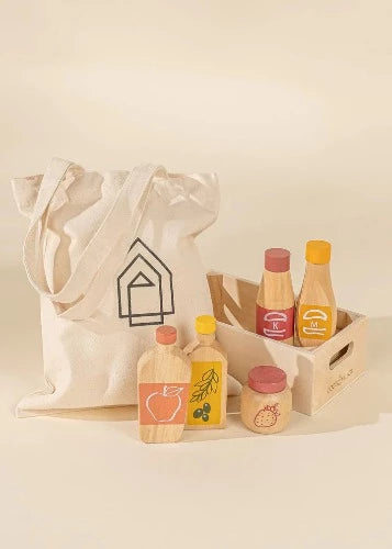 Wooden Condiments Grocery Playset