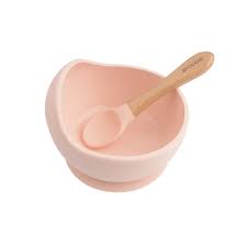 Glitter & SPICE Silicone Suction Bowl and Spoon / Blush