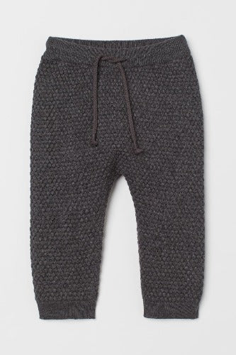 Organic Textured Knit Pants/ Charcoal/ 3-4 yrs