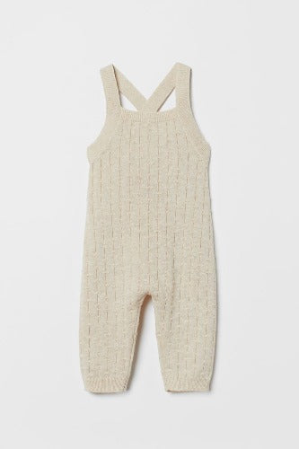Organic Knit Overalls/ Oatmeal/ 2 yrs.