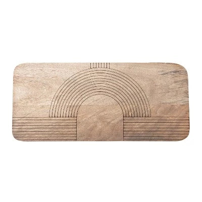 Bloomingville Engraved Mango Wood Cheese Cutting Board 13in