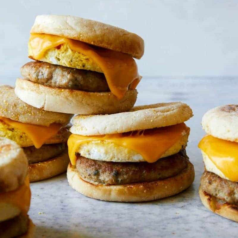 10  English Muffin Sausage and Egg Sandwiches