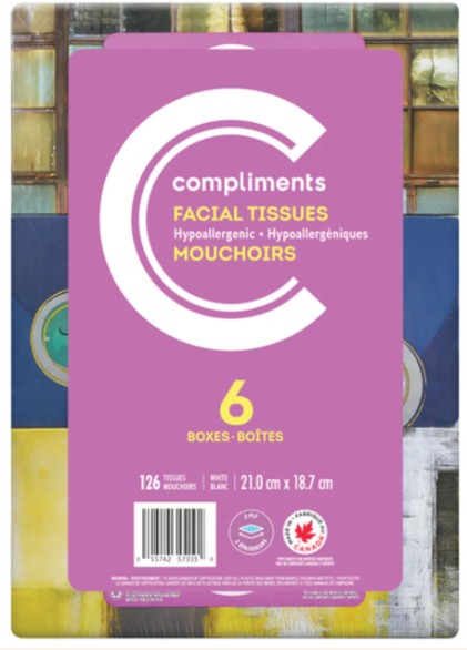 Compliments 2 Ply 126 Sheets Facial Tissue 6 EA