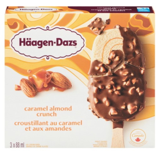 Häagen-Dazs Caramel Almond Crunch 3 Pack Ice Cream Bars 264 ml