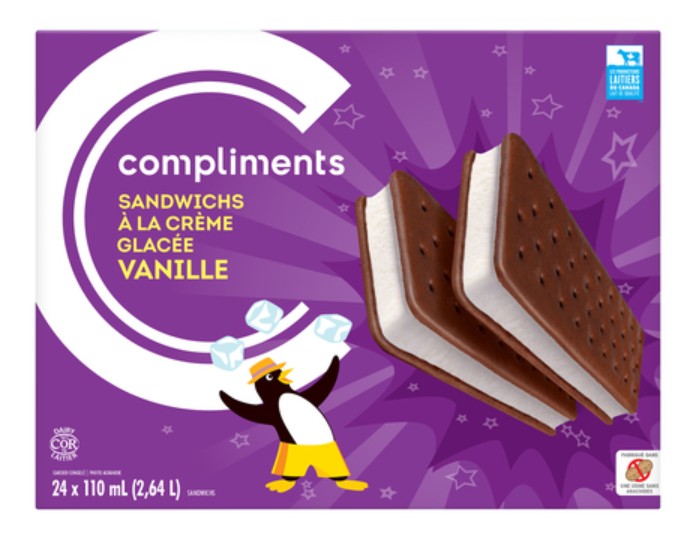 Compliments Ice Cream Sandwich 12 x 110 ml