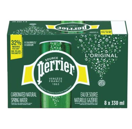 Perrier Original Carbonated Spring Water 8x330ml