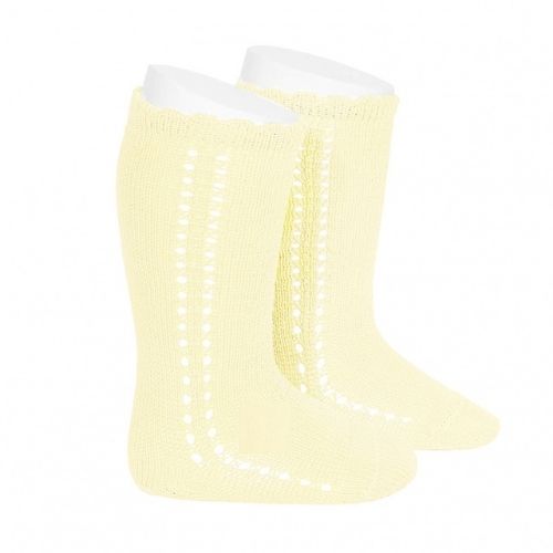 Condor Yellow Openworked Knee High Socks Size 2