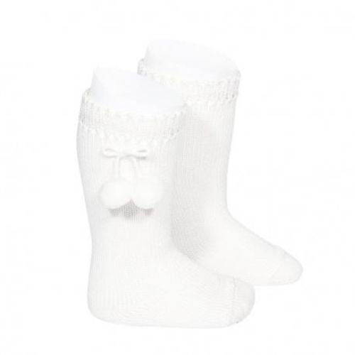 Condor White Pompom Socks Size 2