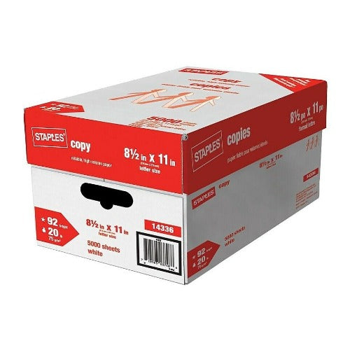 Staples 8.5" X 11" Copy Paper 5000 Sheets