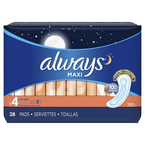 Always Maxi Size 4 Overnight 28ct